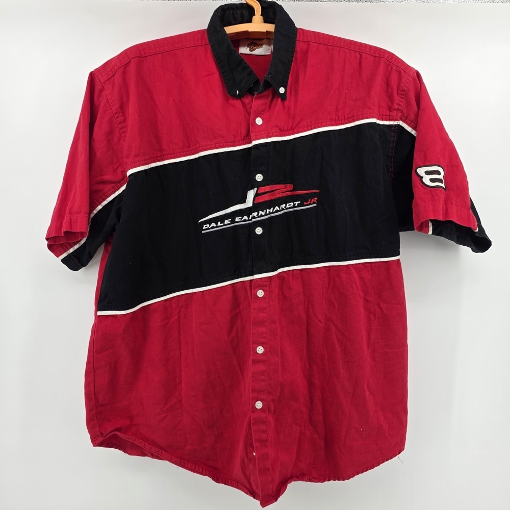 Vintage Winner's Circle Dale Earnhardt Jr. Button Down shirt size XL Red & Black
